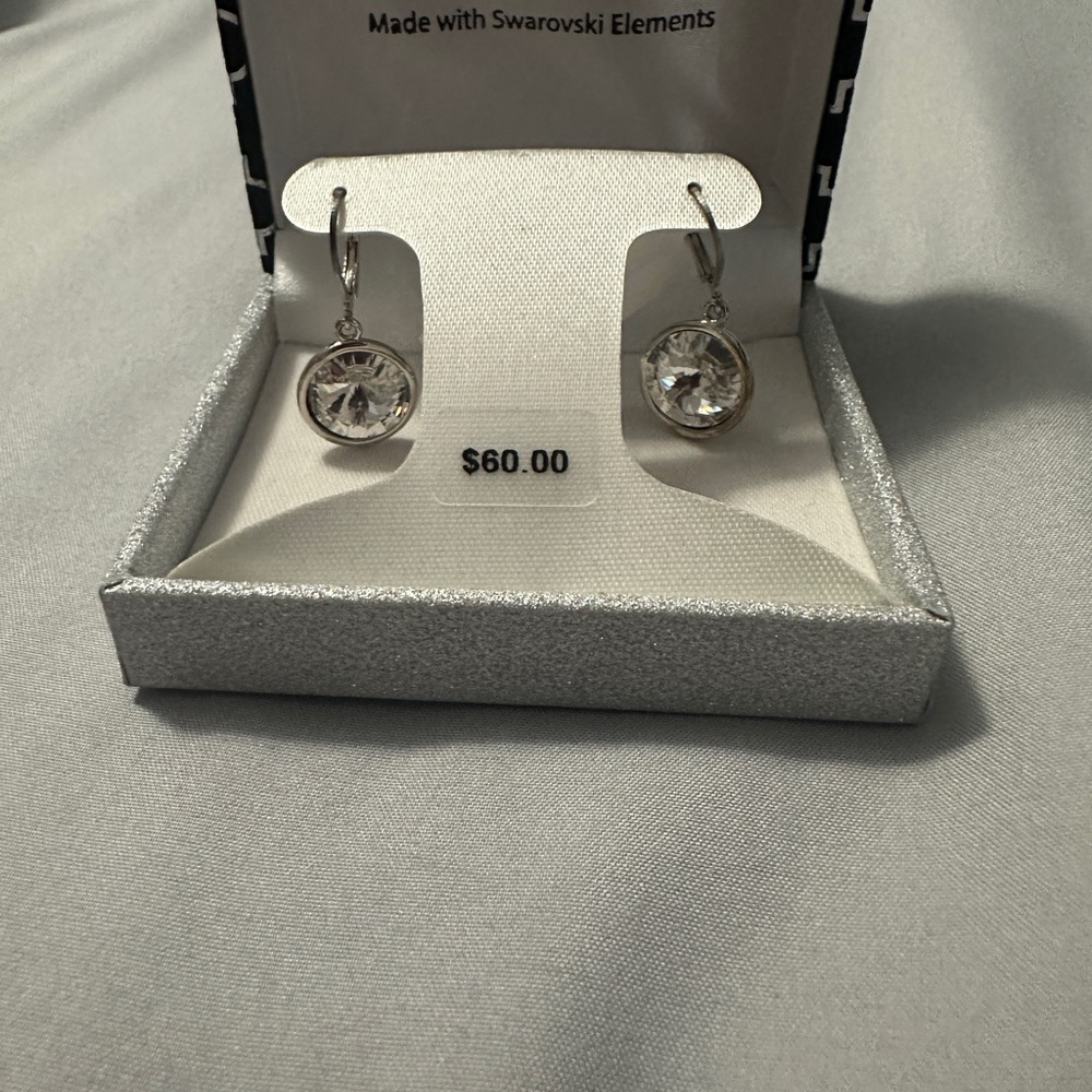 Kohl's Silver Crystal Drop Earrings